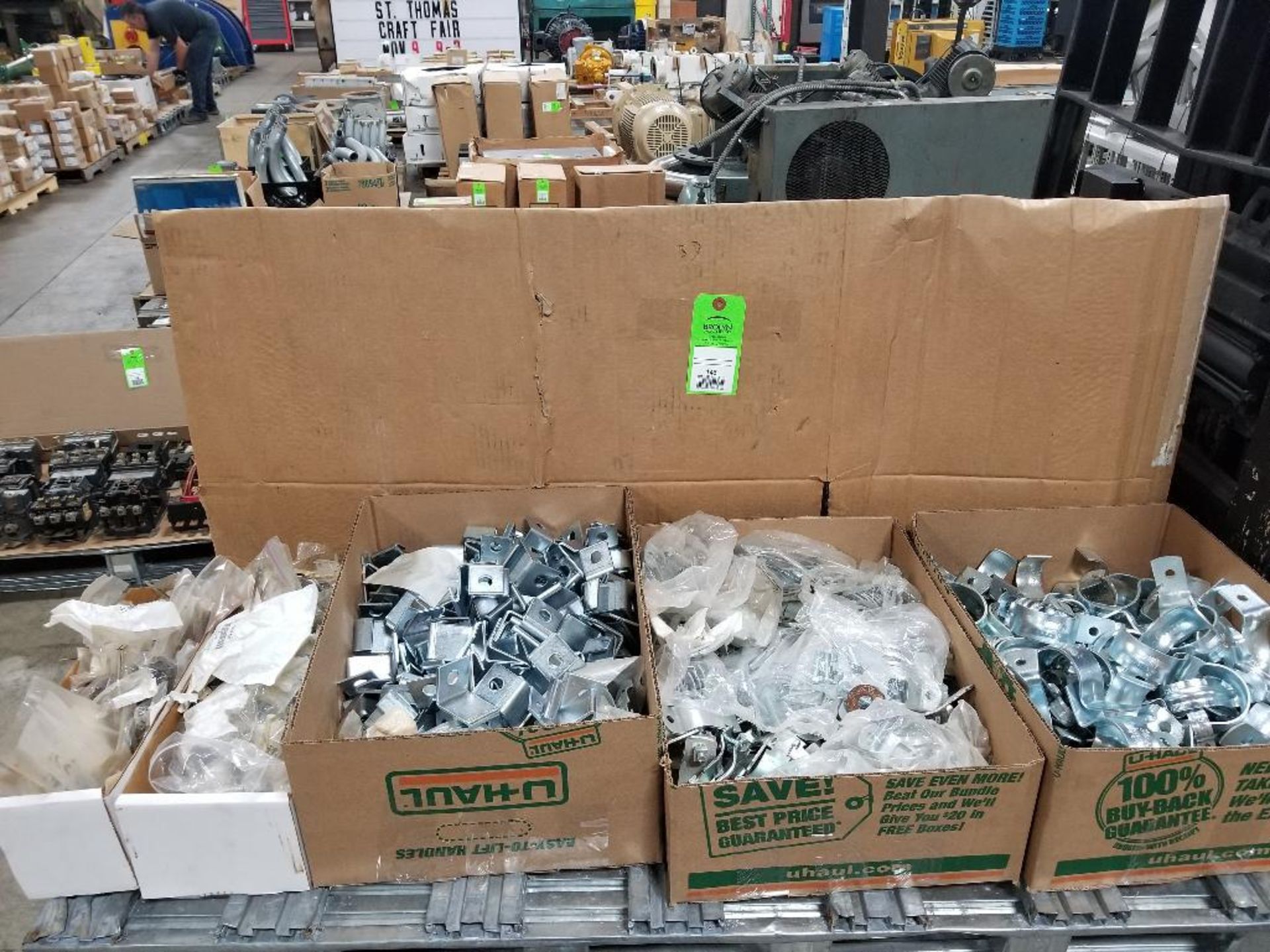 Large assortment of electrical parts.