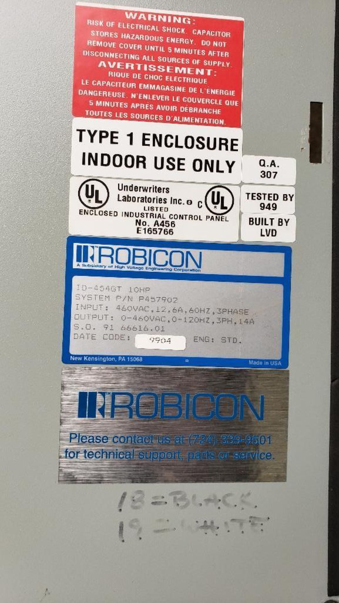 10hp Robicon VFD drive. Part number P457902. Model ID-454GT. - Image 4 of 8