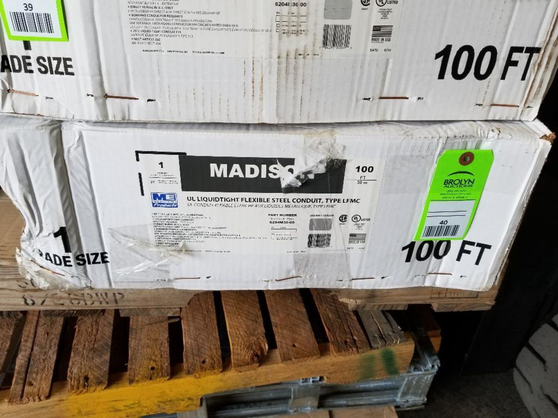 100ft Madison 1" UL Liquidtight flexible steel conduit. Part number 6204M30. New in box.