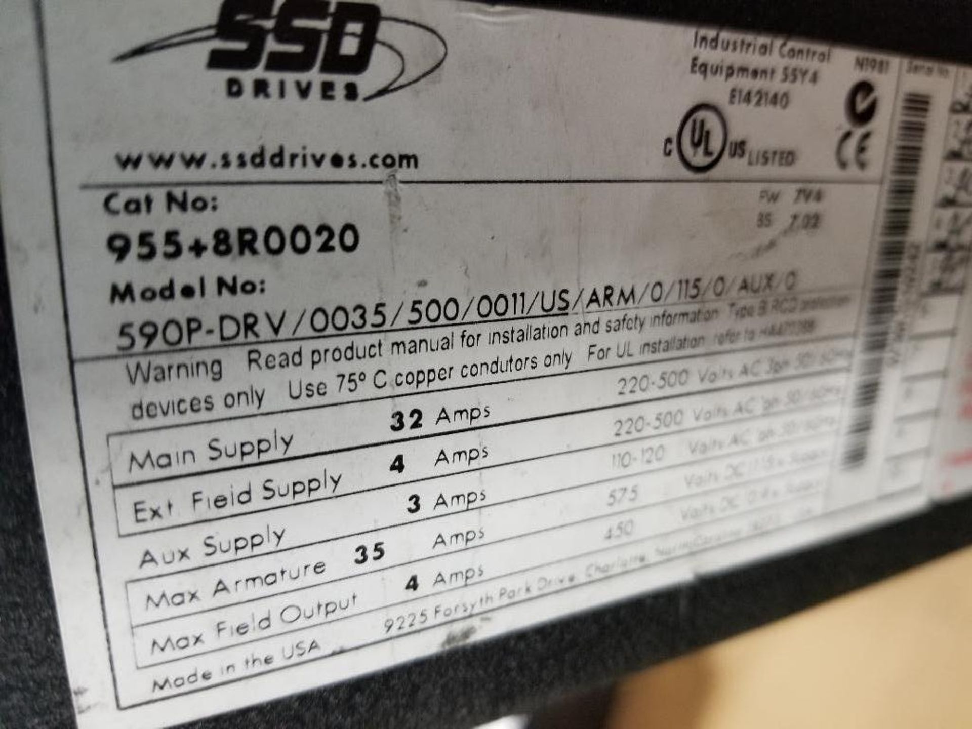 SSD drives. Catalog variable drive. Catalog 955+8R0020. Model 590P-DRV/0035/500/001/US/ARM/0/115/0. - Image 3 of 4