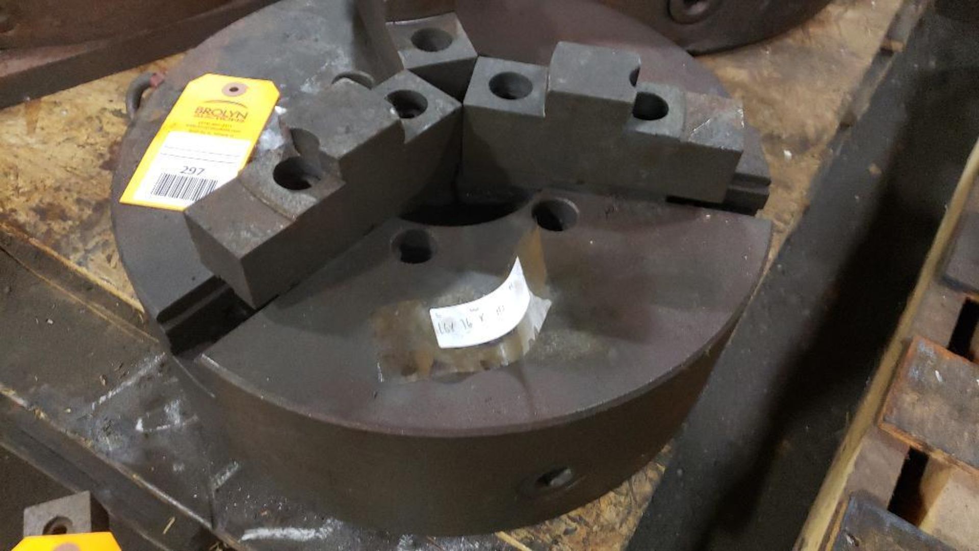 16" 3-jaw chuck.