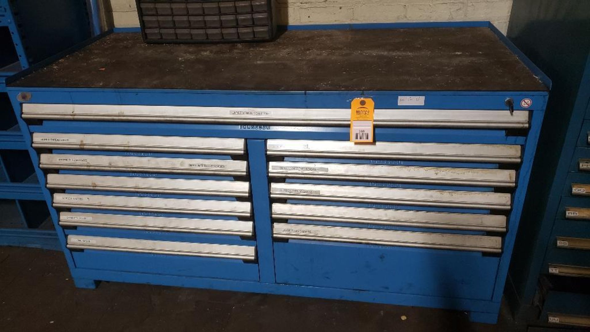 12 drawer Rousseau tool box. 33Tx60Wx28D.