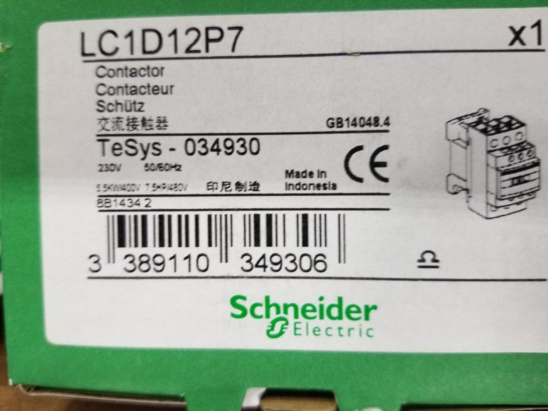 Qty 5 - Schneider Electric contactor. Model LC1D12P7. New in box. - Image 3 of 3