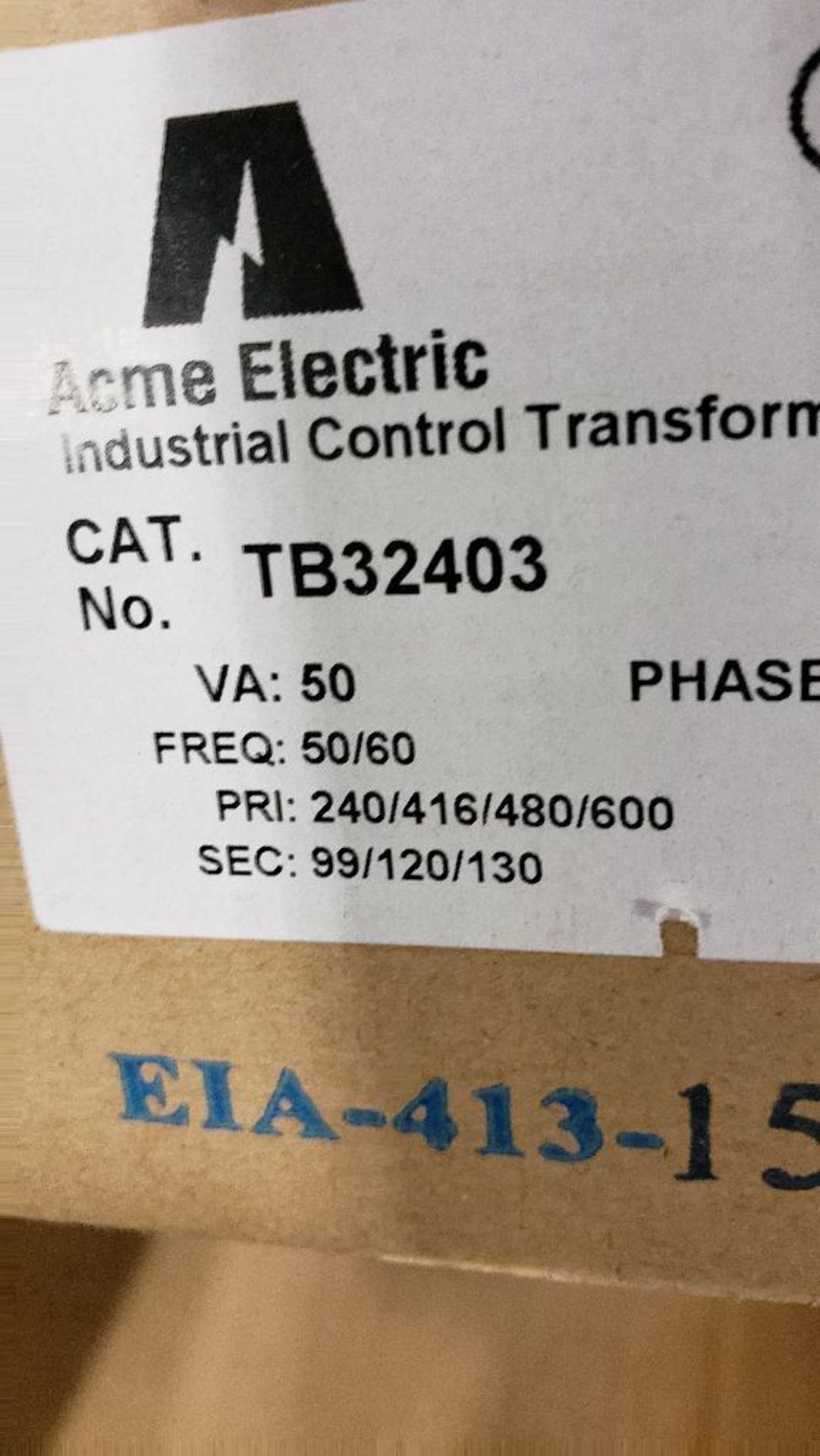 Qty 2 - Acme Electric industrial transformer. Catalog TB32403. New in box. - Image 3 of 3