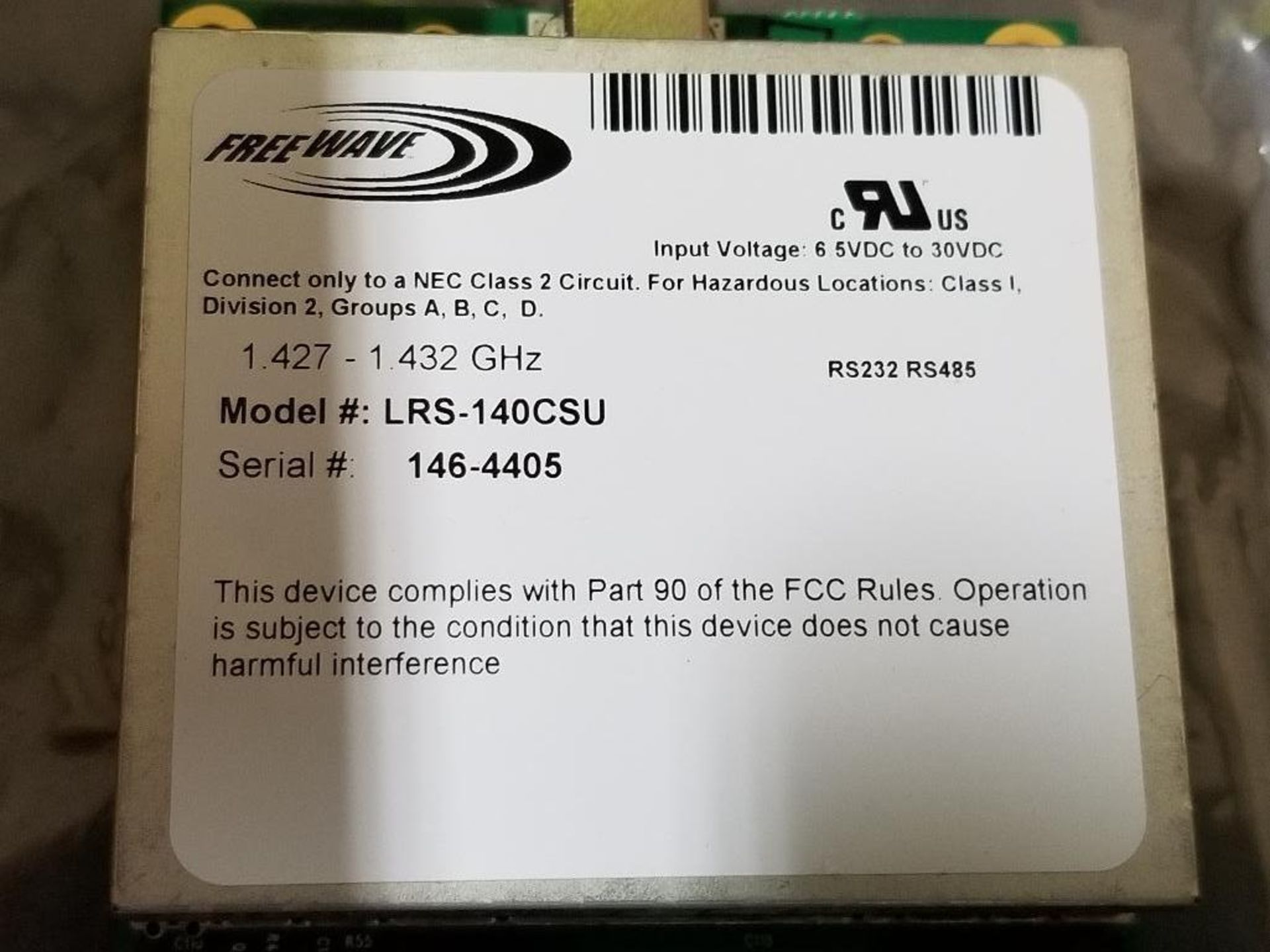 FreeWave control board. Model number LRS-140CSU. New. - Image 3 of 3