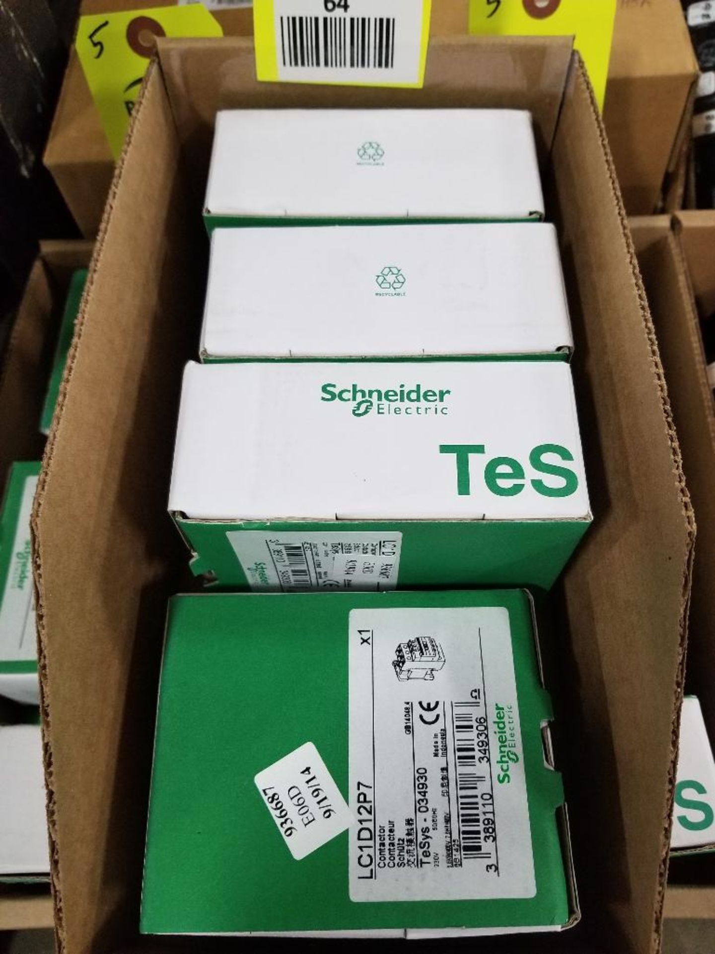 Qty 4 - Schneider Electric contactor. Model LC1D12P7. New in box.