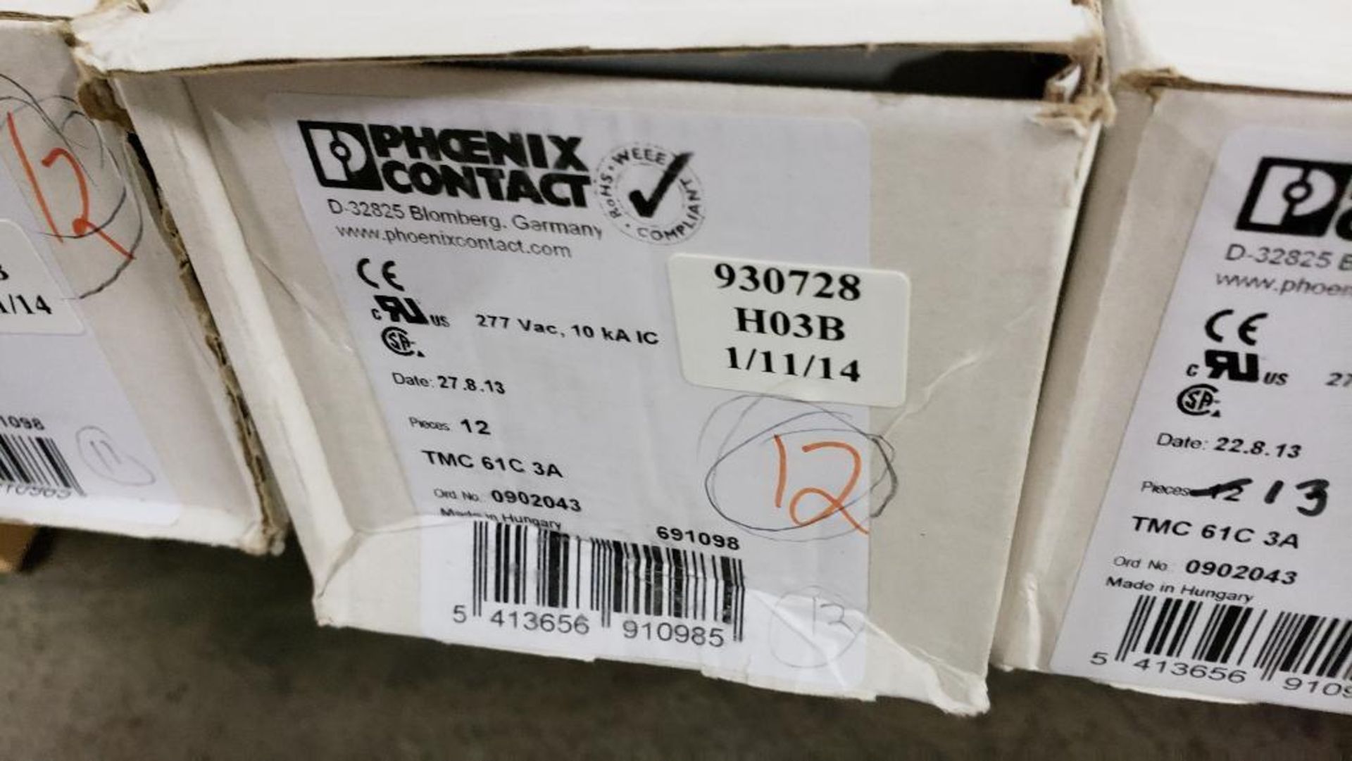 Qty 24 - Phoenix Contact circuit breaker. Model TMC-61C-3A. New in bulk boxes. - Image 3 of 4