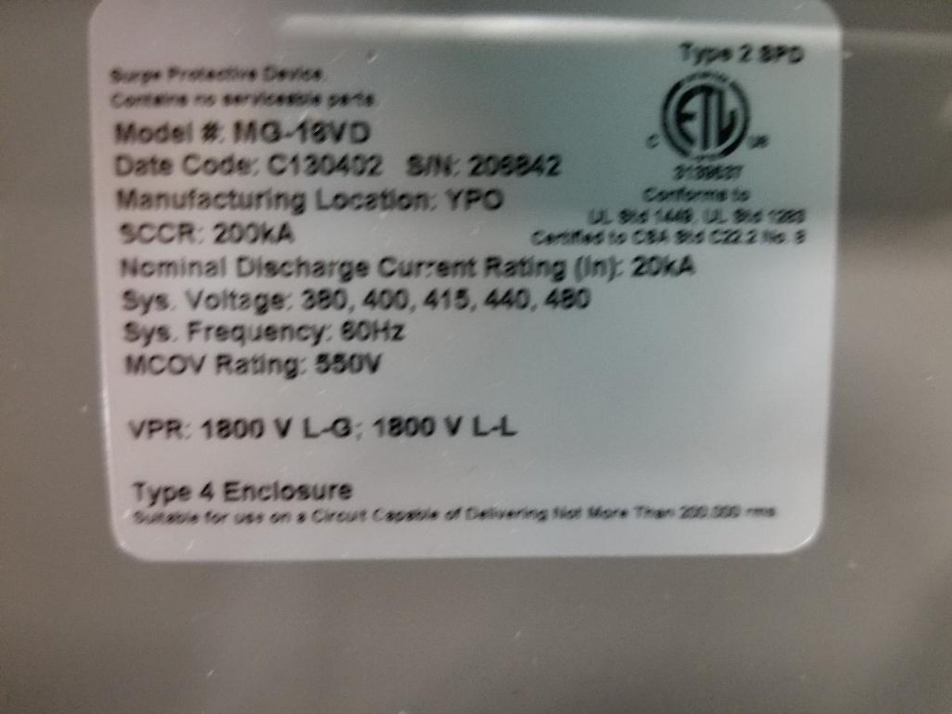 Eaton surge protection device. Model MG-16VD. New in box. - Image 6 of 6