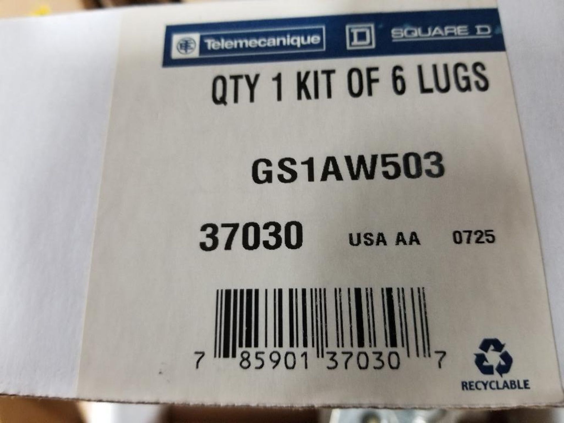 Qty 2 - Telemecanique lug kits. Part number GS1AW503. 6 per kit. New in box. - Image 3 of 3