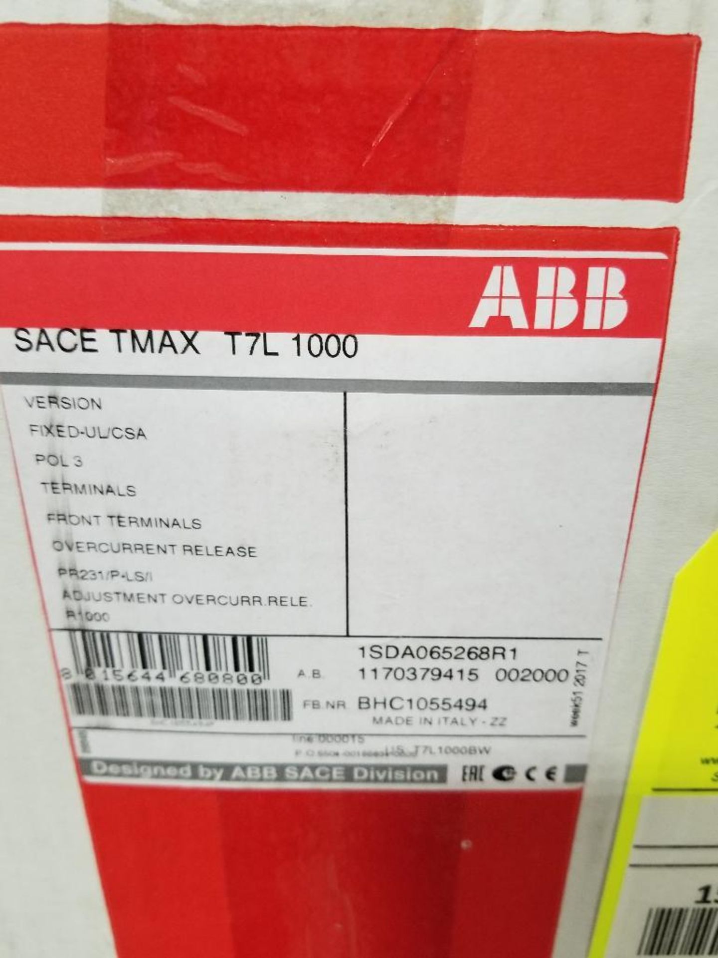 ABB circuit breaker. SACE TMAX T7L 1000. New in box. - Bild 2 aus 2