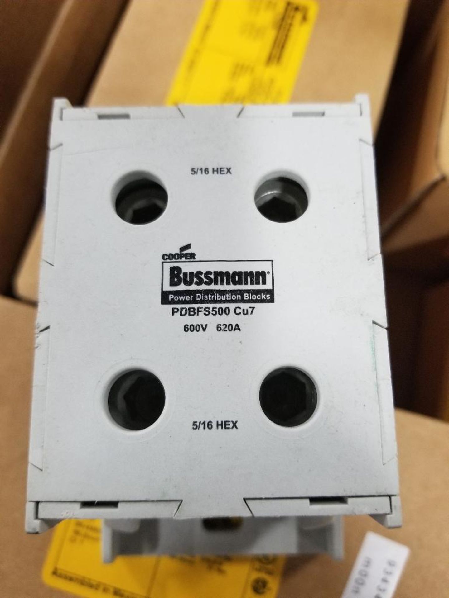 Qty 4 - Cooper Bussmann power distribution block. Catalog PDBFS500. 600V, 620A. New in box. - Image 3 of 5