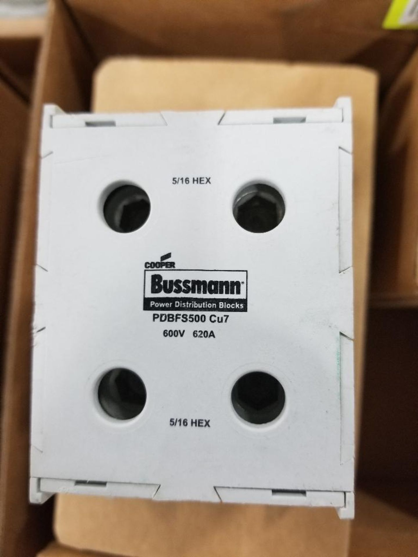 Qty 4 - Cooper Bussmann power distribution block. Catalog PDBFS500. 600V, 620A. New in box. - Image 2 of 4