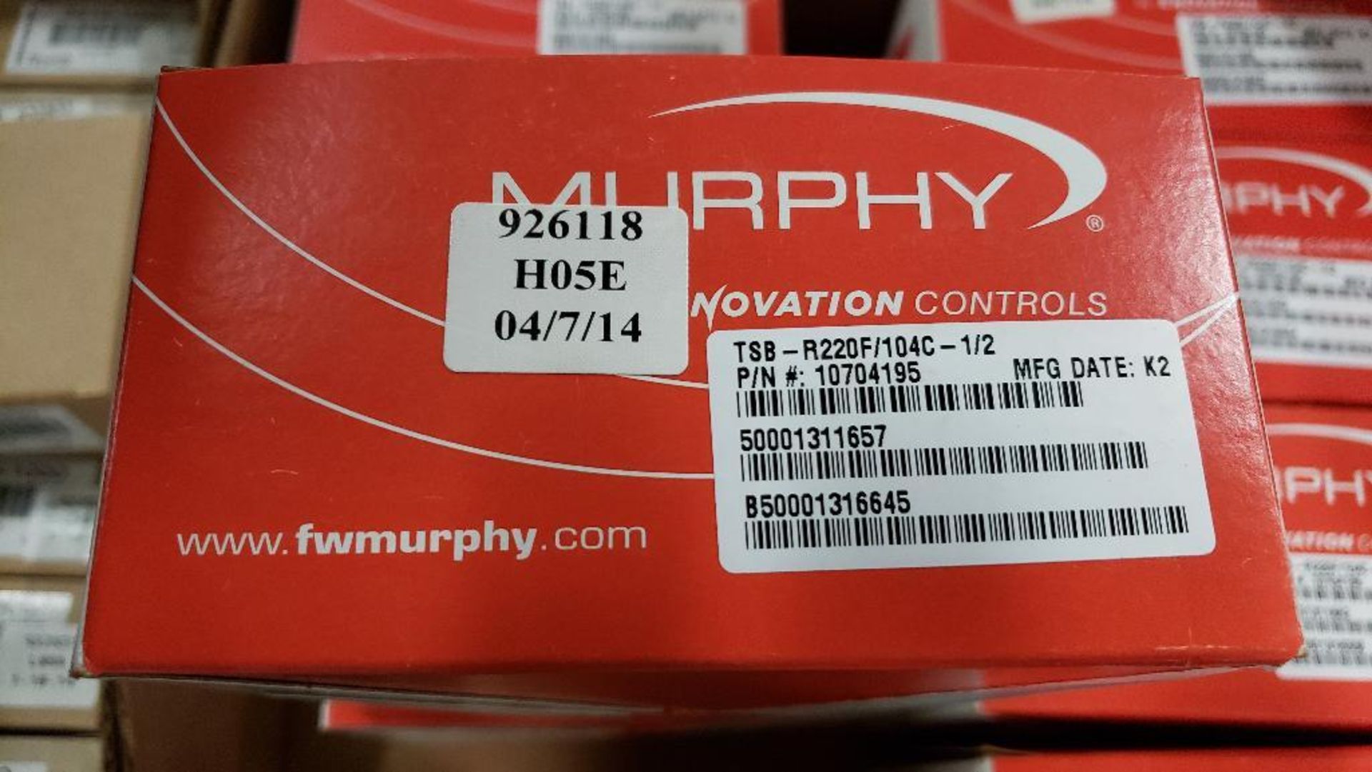 Qty 6 - Murphy Enovation Controls temperature switch. Catalog number TSB-R220F/104C-1/2. New in box. - Image 3 of 3