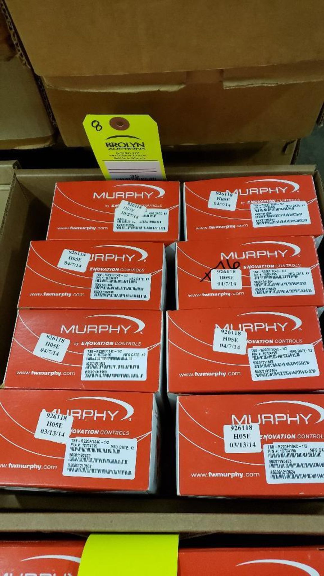 Qty 8 - Murphy Enovation Controls temperature switch. Catalog number TSB-R220F/104C-1/2. New in box.