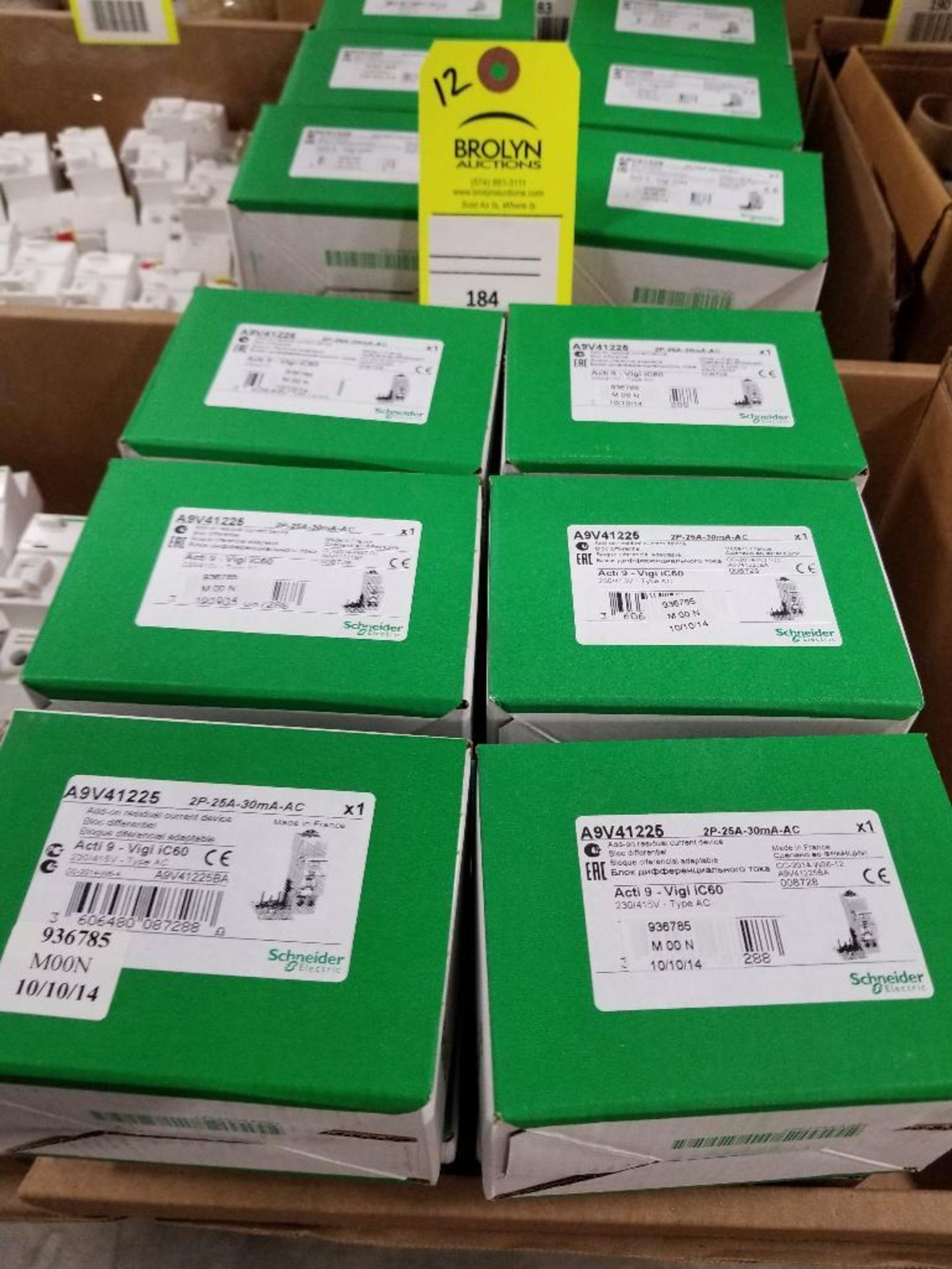 Qty 12 - Schneider Electric residual current device. Model A941225. New in box.