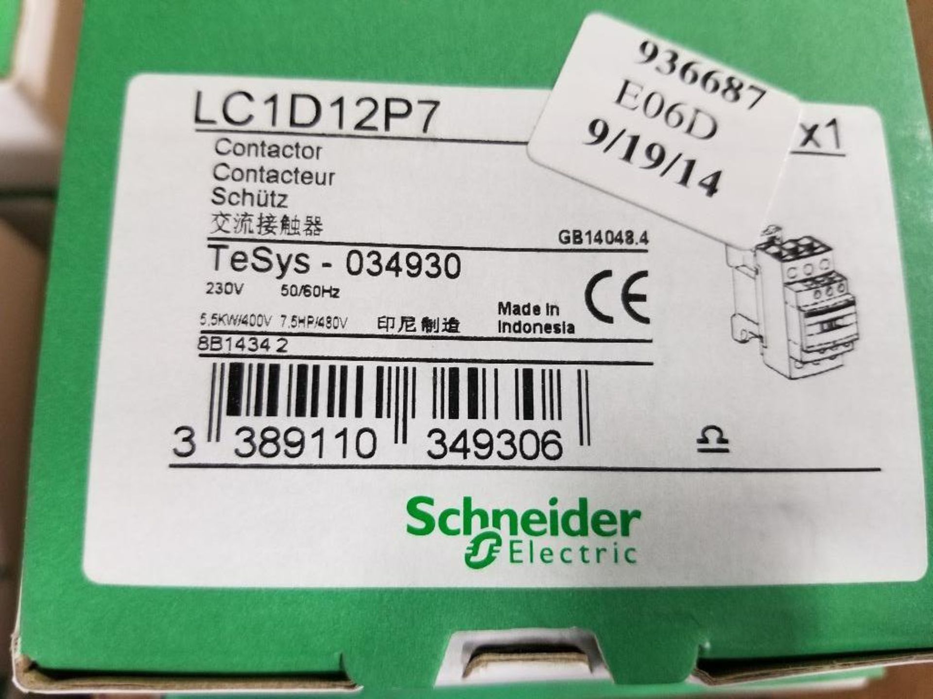 Qty 5 - Schneider Electric contactor. Model LC1D12P7. New in box. - Image 2 of 4