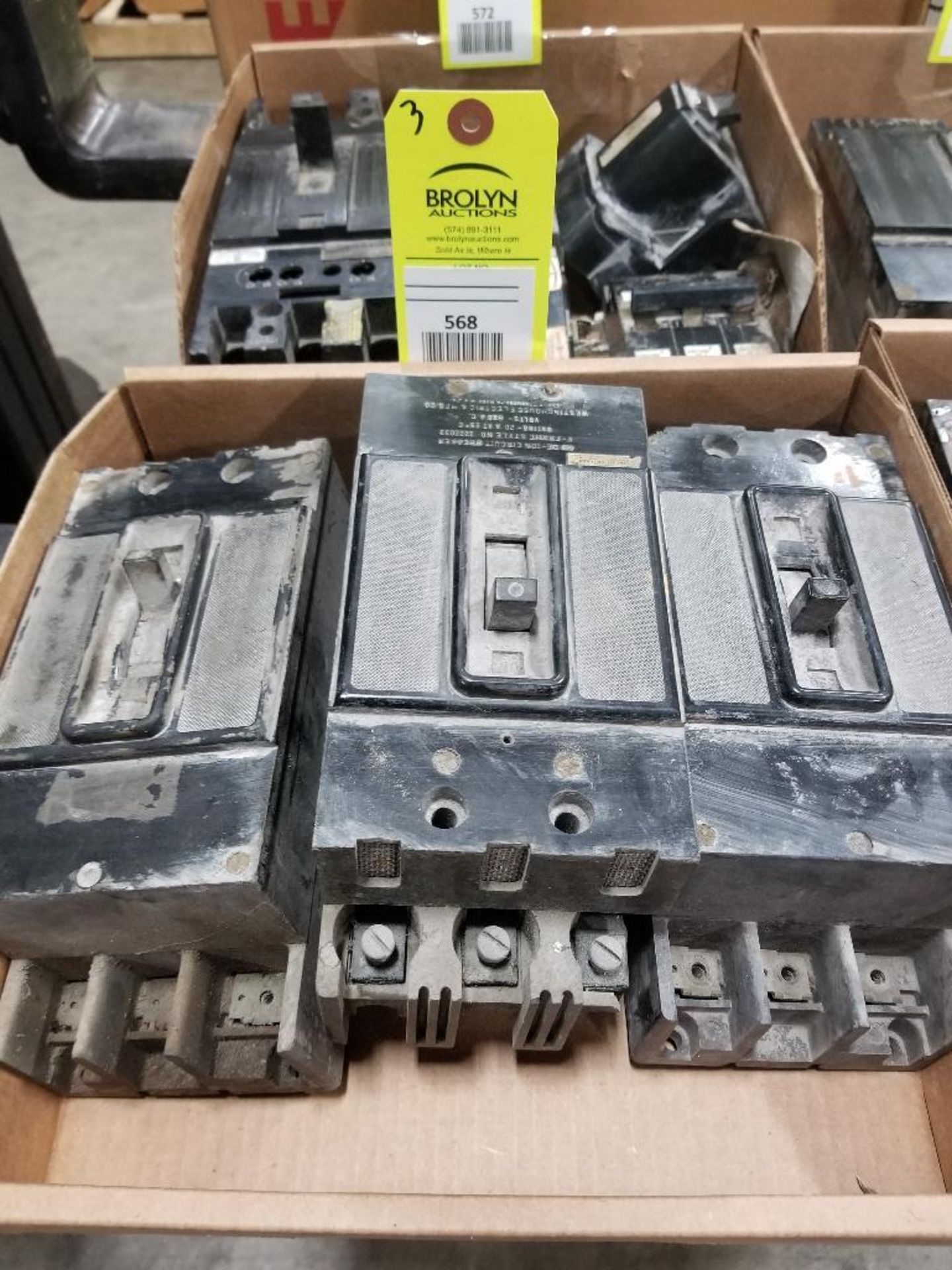 Qty 3 - Molded case circuit breakers.
