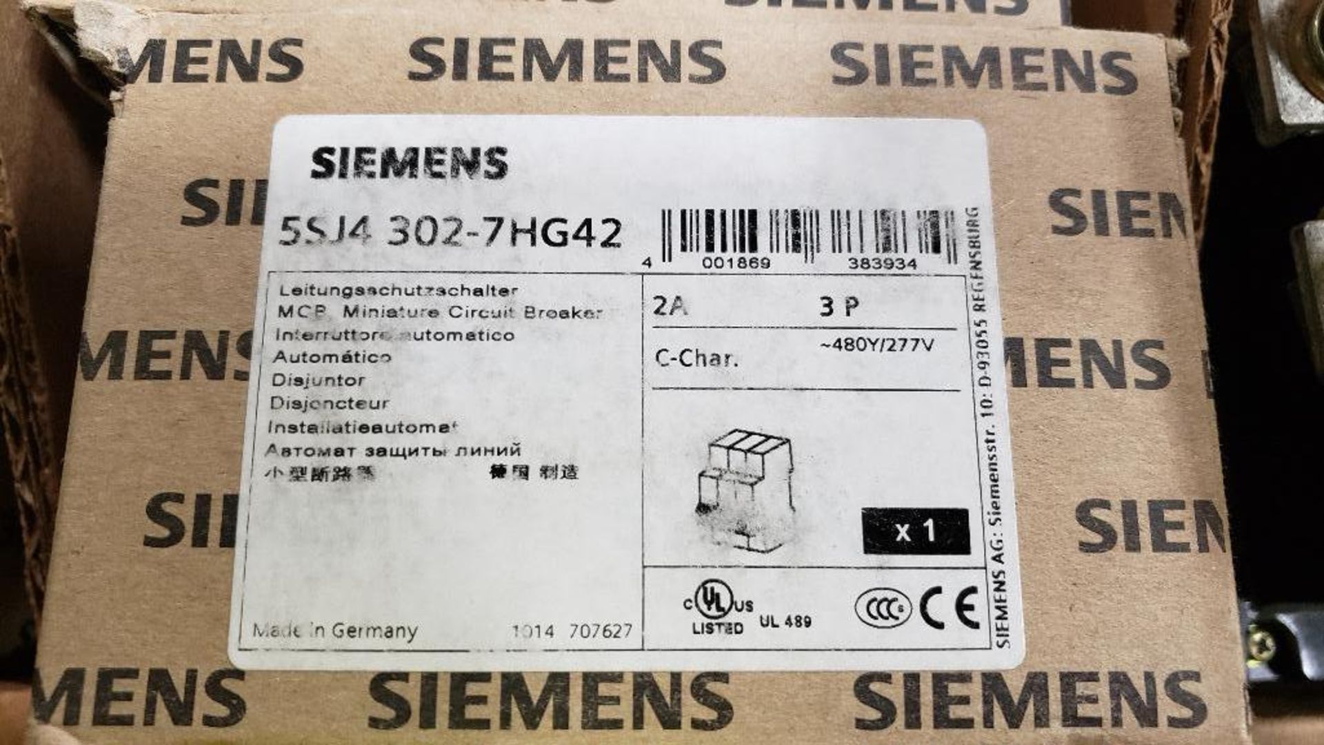 Qty 6 - Siemens breaker. Part number 5SJ4-303-7HG42. New. - Image 2 of 3