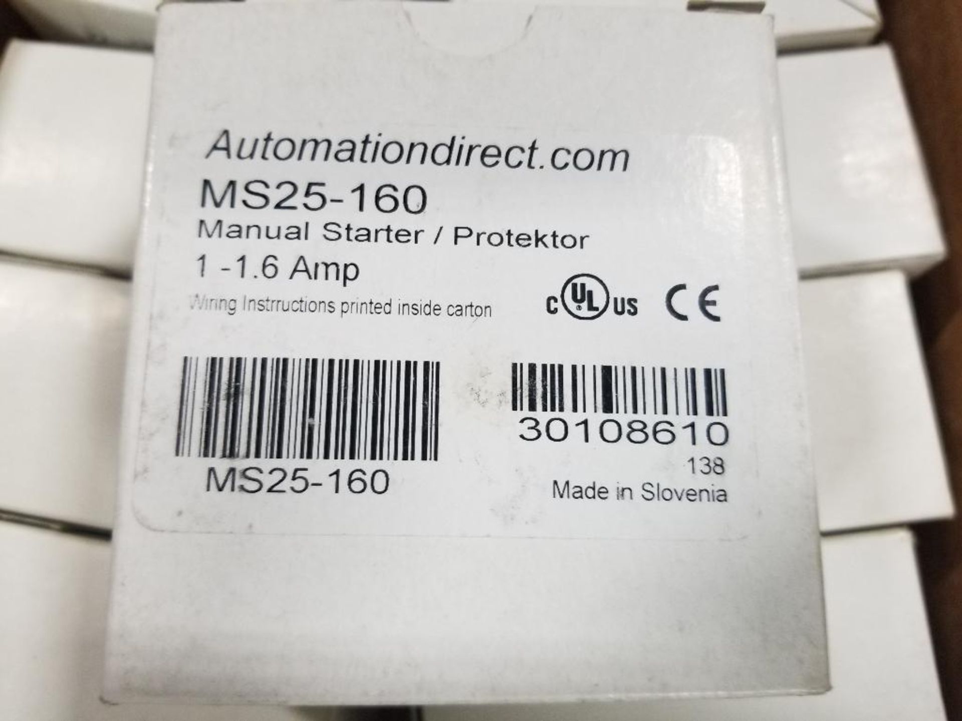 Qty 10 - Automation Direct manual starter. Model MS25-160. New in box. - Image 2 of 2