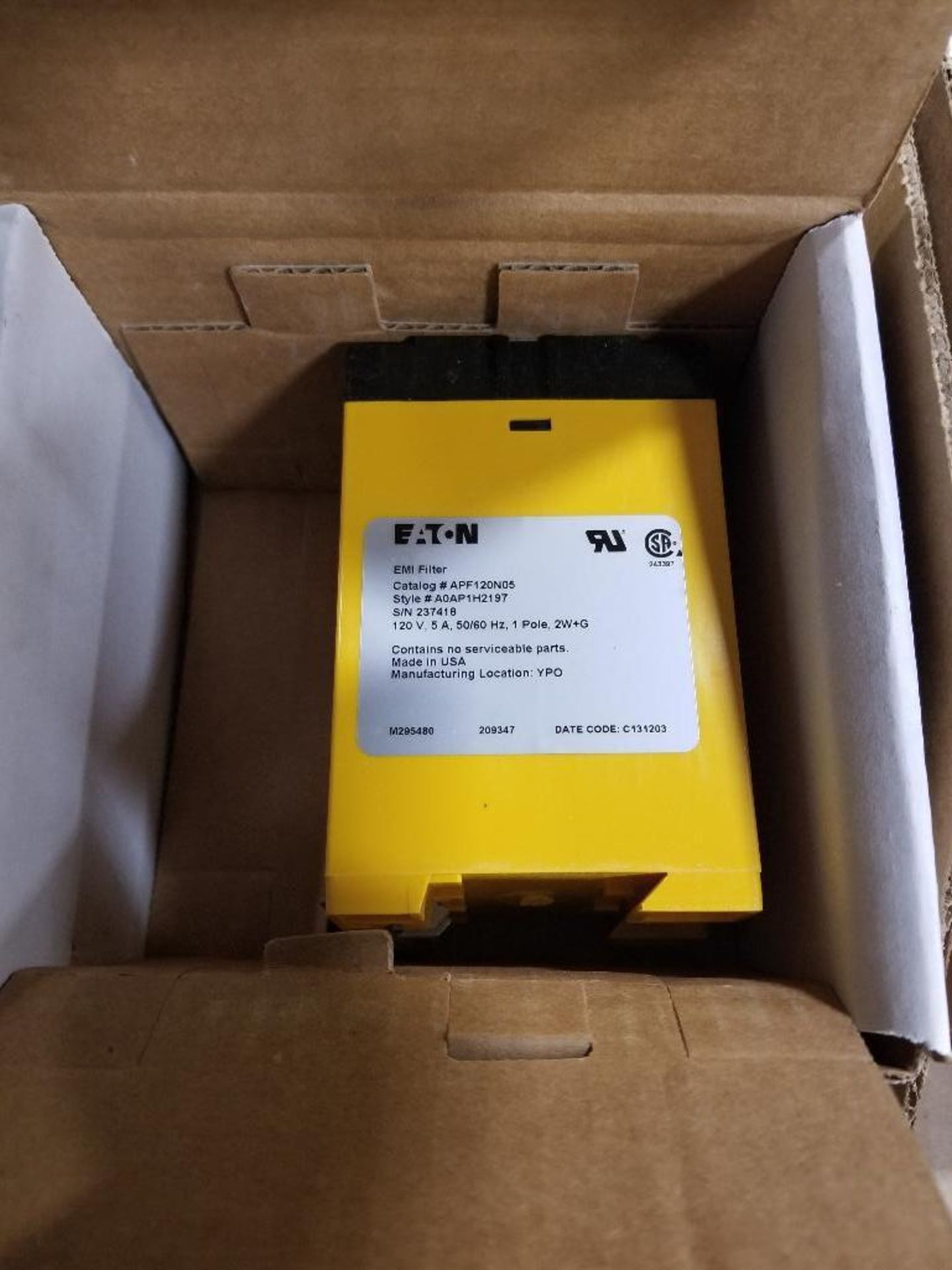 Eaton powerline filter. Model APF120ND5. New in box. - Image 2 of 2