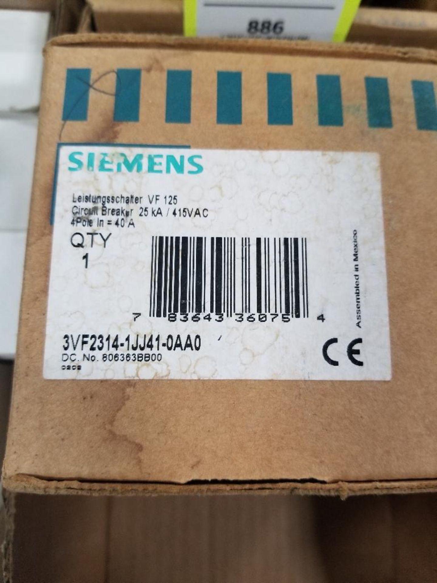 Siemens circuit breaker. Model VF125. New in box. - Image 2 of 3