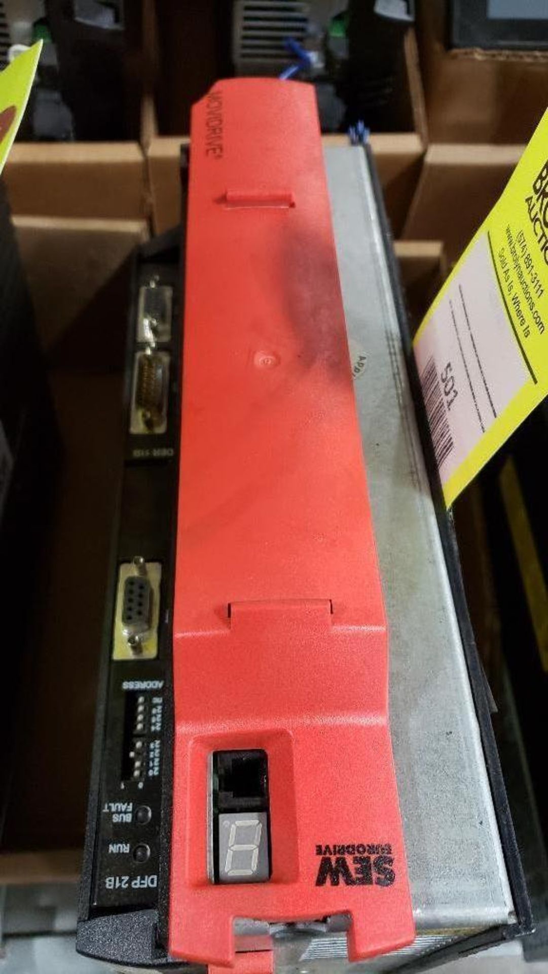 Sew Eurodrive servo drive. Type MDX61B0014-5A3-4-0T. Part number 08277370.  (Upper clip on red cover - Image 4 of 4