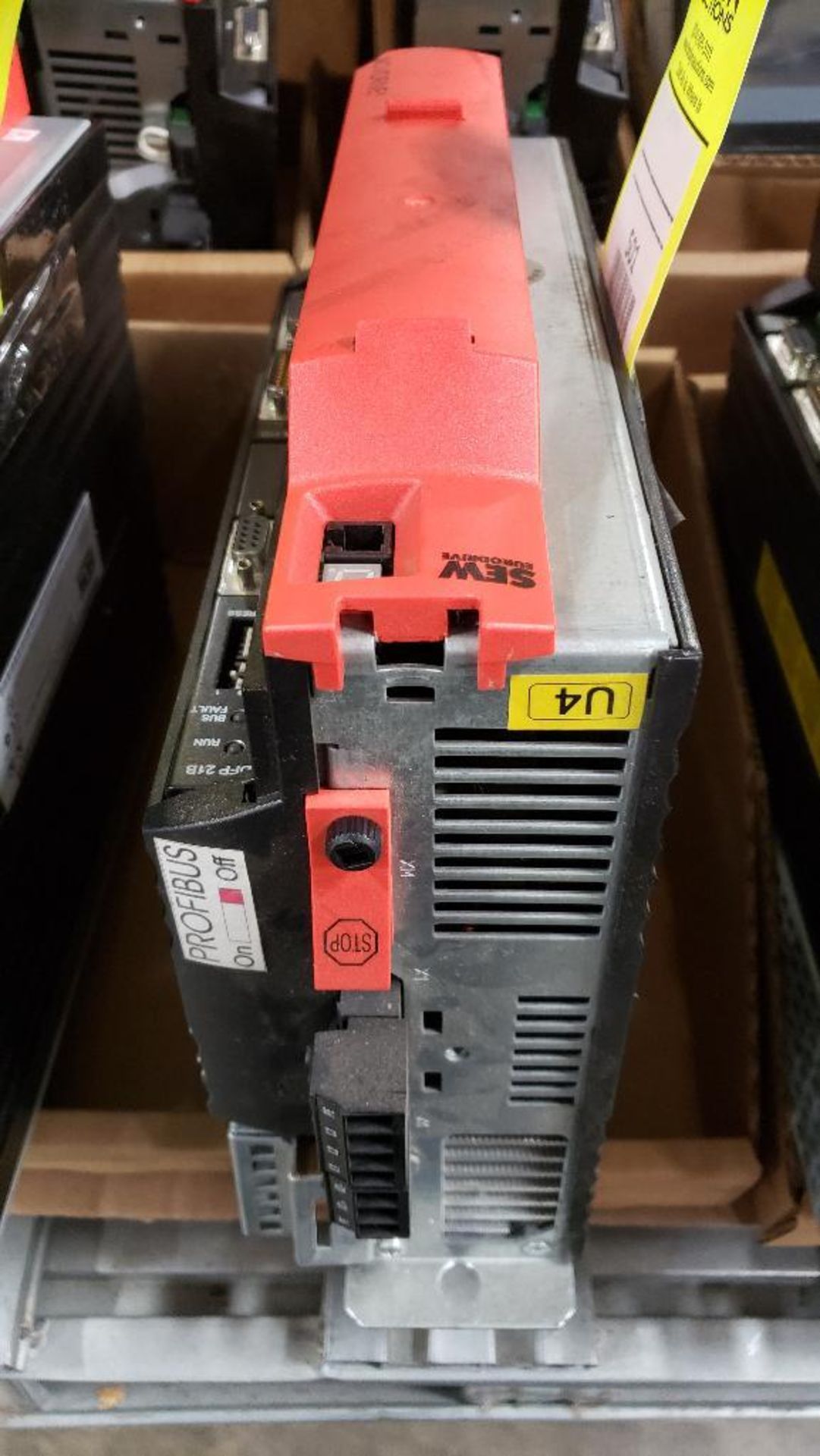 Sew Eurodrive servo drive. Type MDX61B0014-5A3-4-0T. Part number 08277370.  (Upper clip on red cover - Image 2 of 4