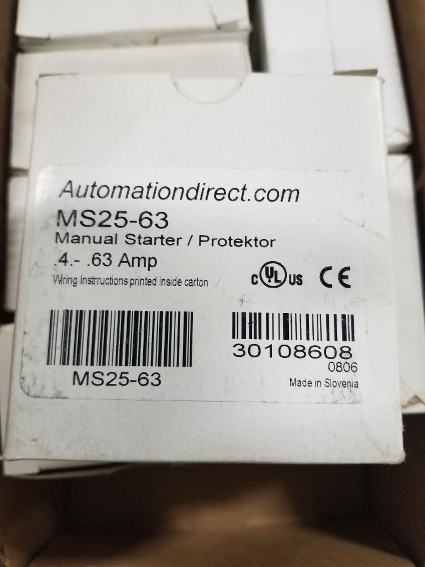 Qty 7 - Automation Direct manual starter. Model MS25-63. New in box. - Image 2 of 2