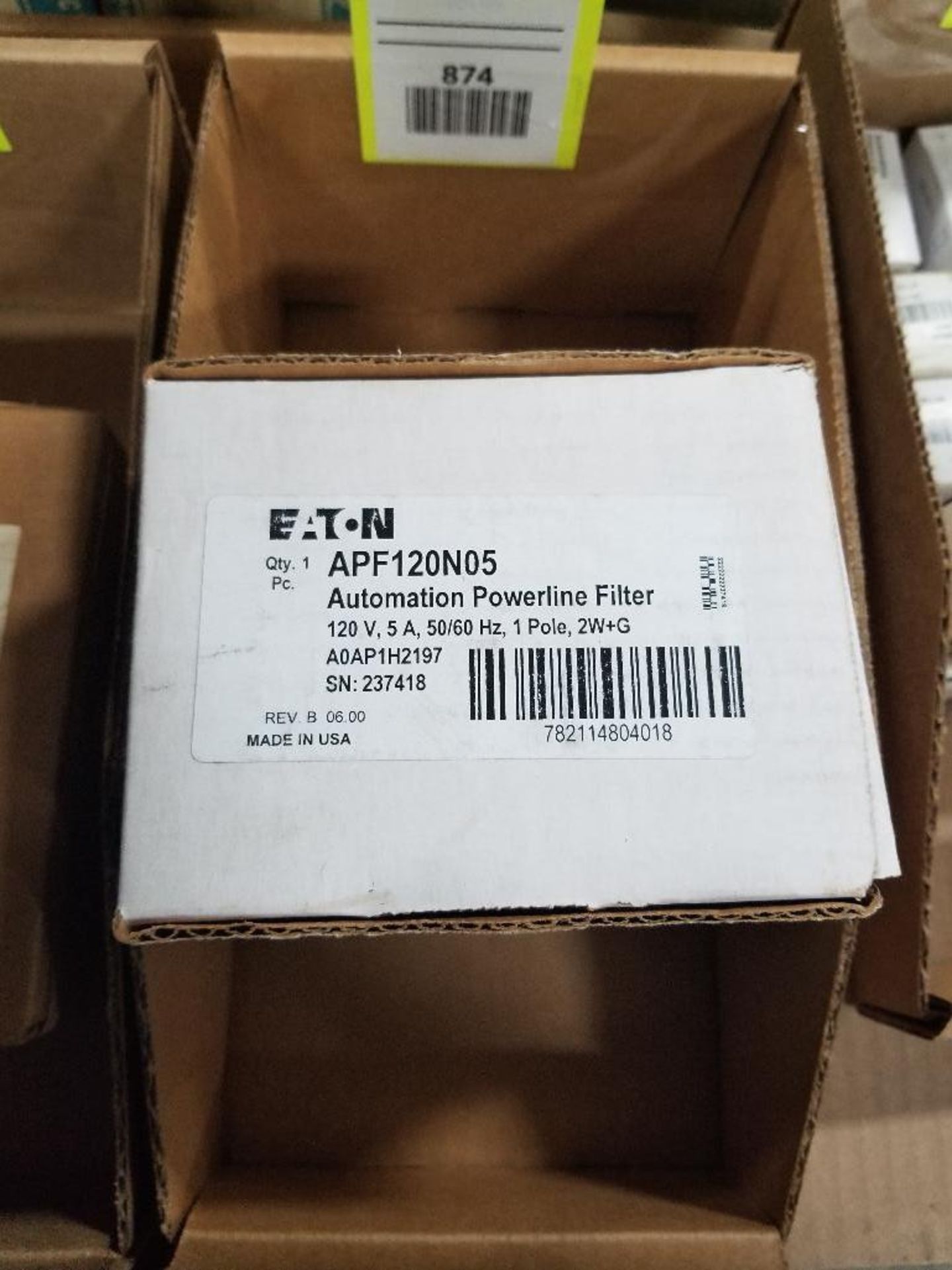 Eaton powerline filter. Model APF120ND5. New in box.