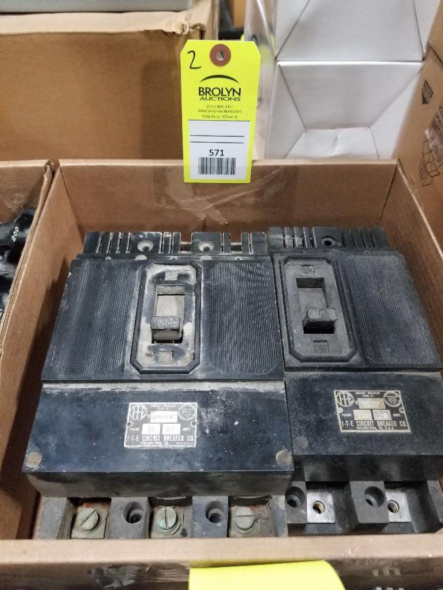 Qty 2 - Molded case circuit breakers.