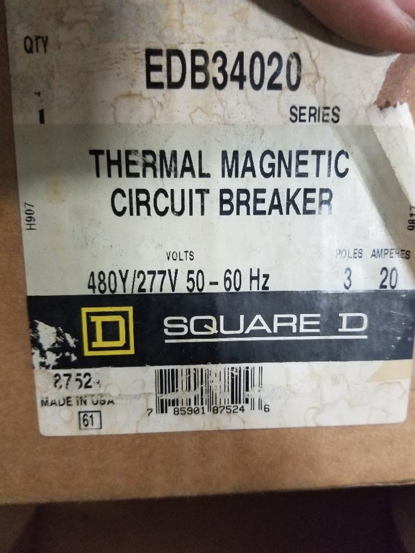 Square D thermal magnetic breaker. Model EDB34020. New in box. - Image 2 of 3