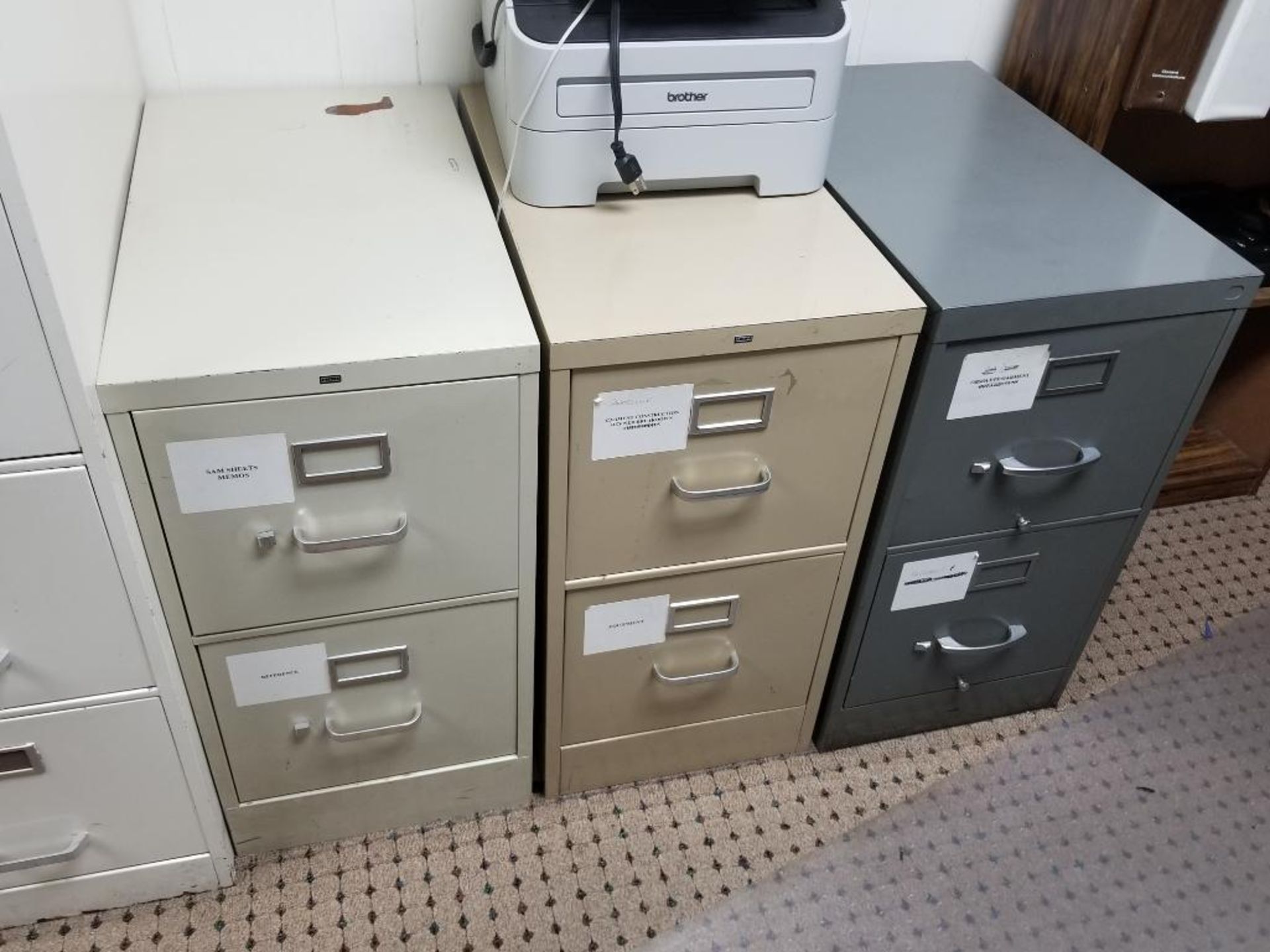 Qty 5 assorted filing cabinets. - Image 2 of 3