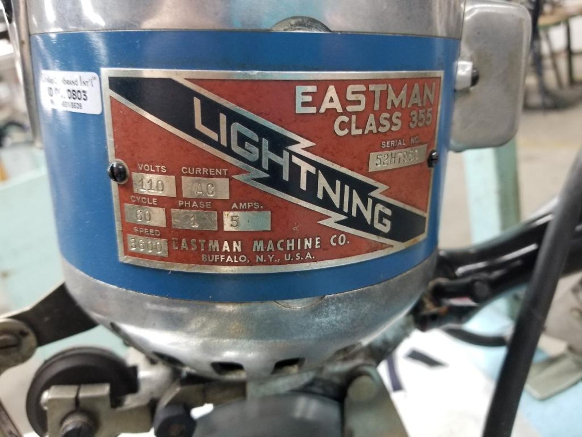 Eastman belt cutting machine. Model 355. Serial #52H7950. Single phase, 115v. - Image 3 of 3