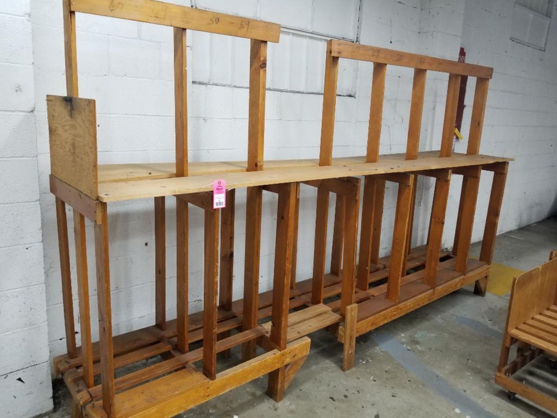 Wooden racking.