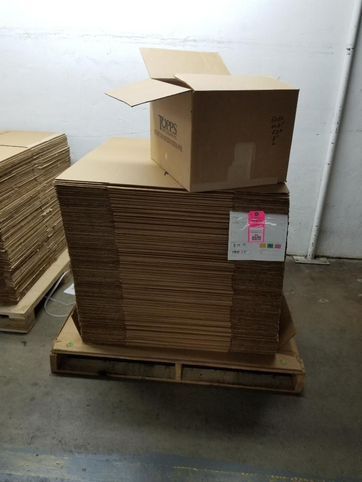 Pallet of new boxes.