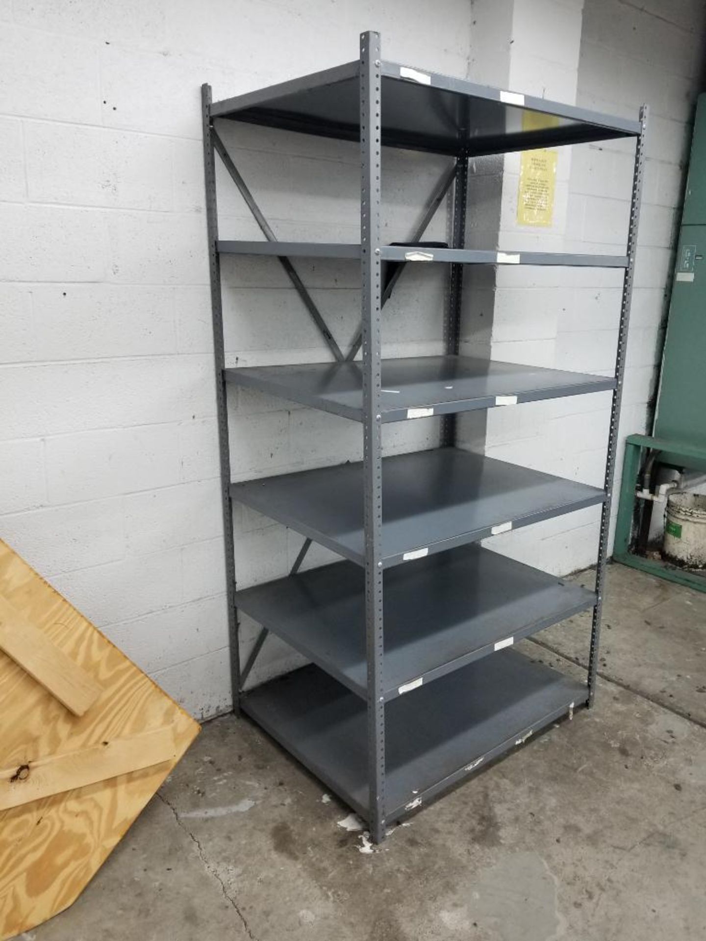 Qty 3 - sections of metal shelving. Each section measures 80"x42"x30". - Image 3 of 4