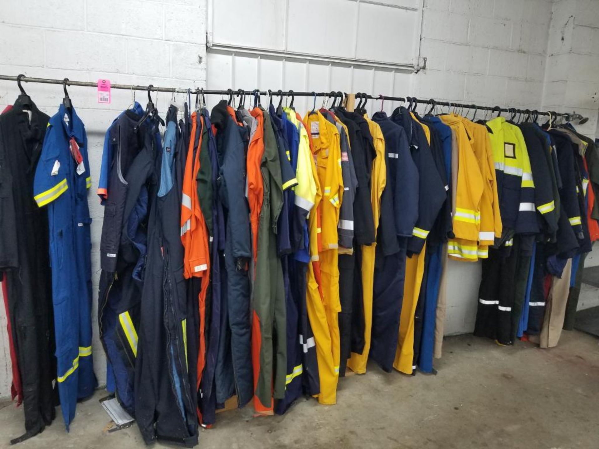 Large assortement of sample safety apparel.