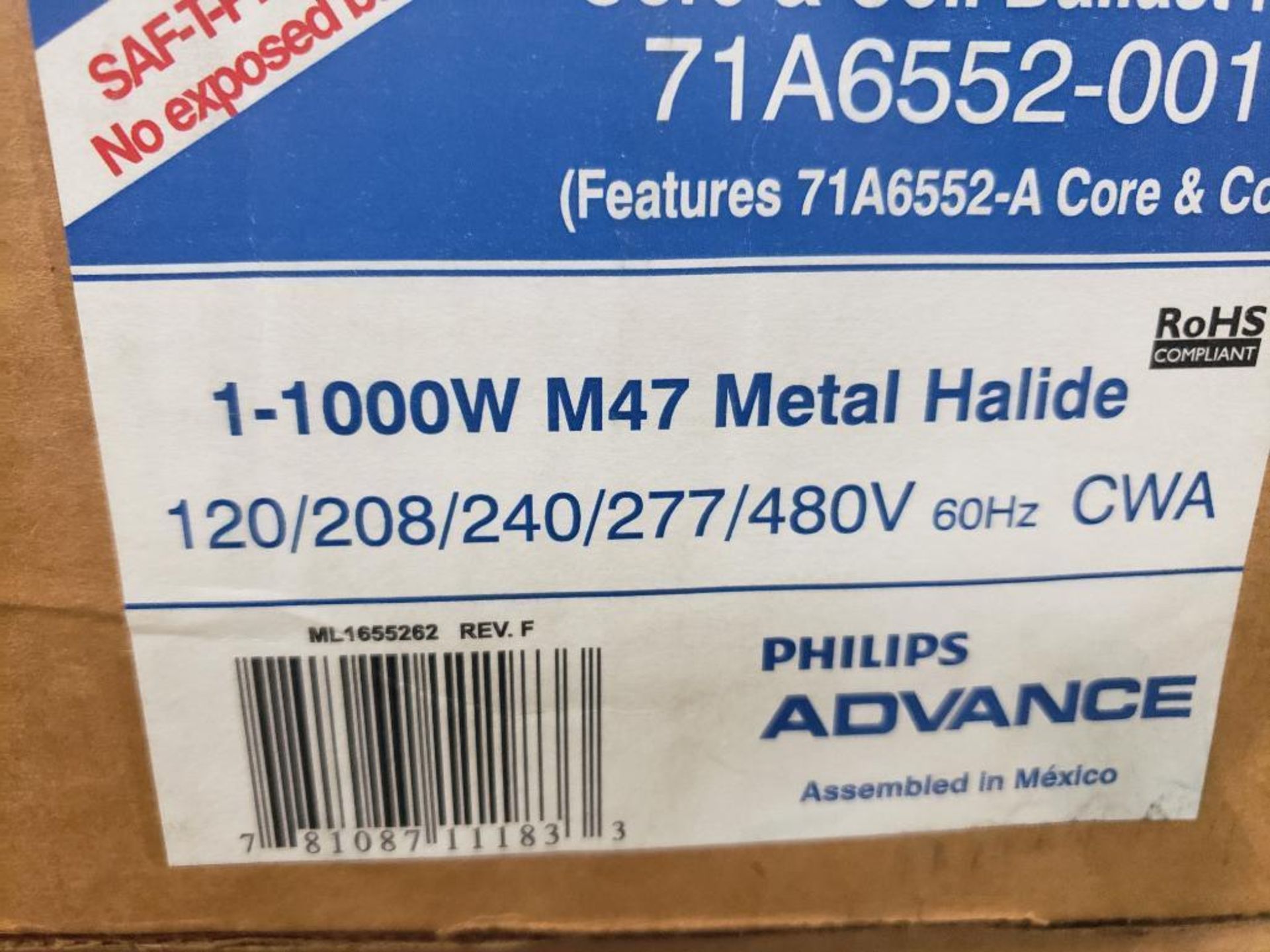 Qty 3 - Philips Advance metal halide core and ballast kit. Model 71A6552-001. New in box. - Image 3 of 3