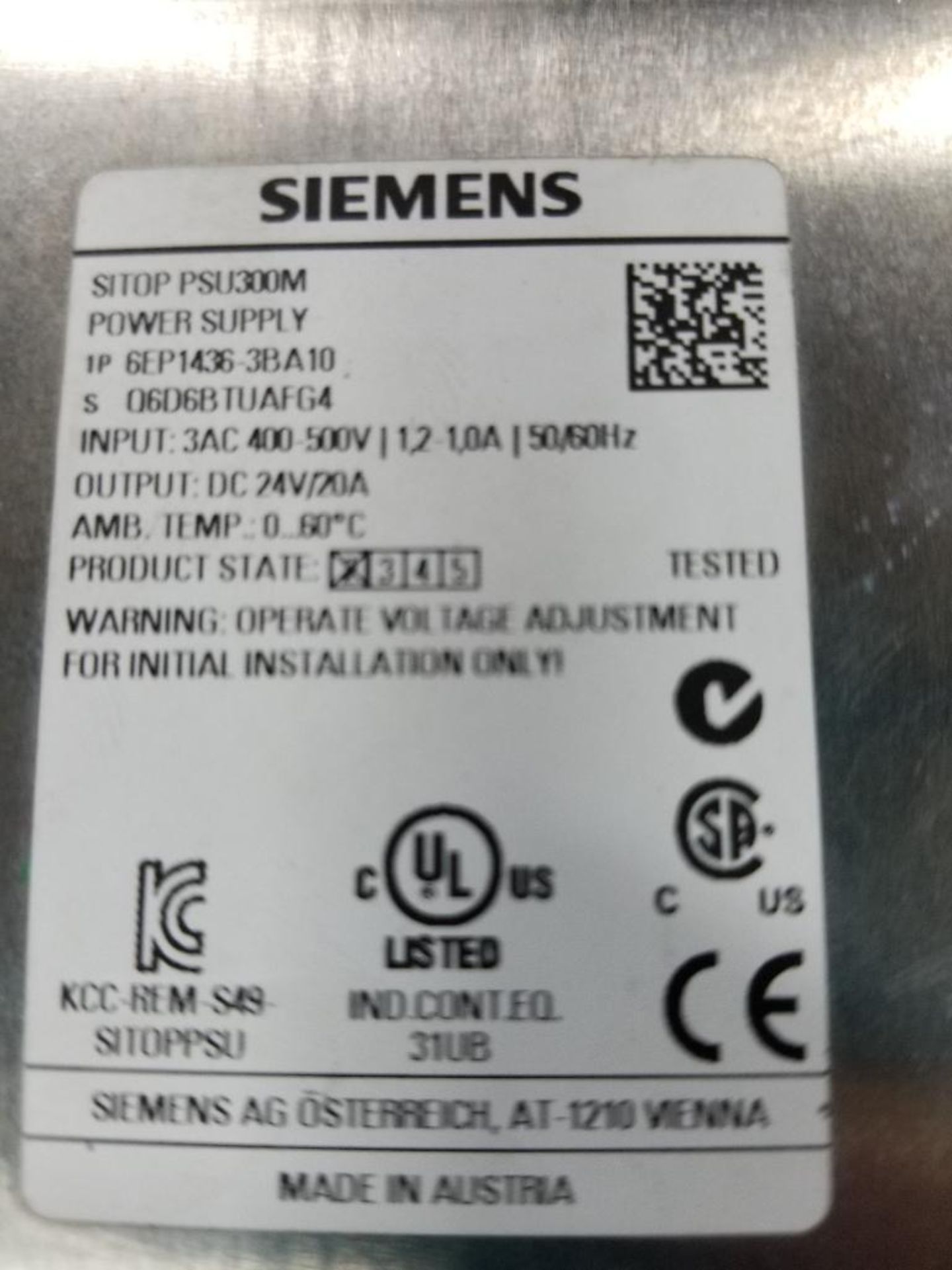 Qty 3 - Siemens Sitop power supply. Part number 6EP1436-3BA10. - Image 3 of 4