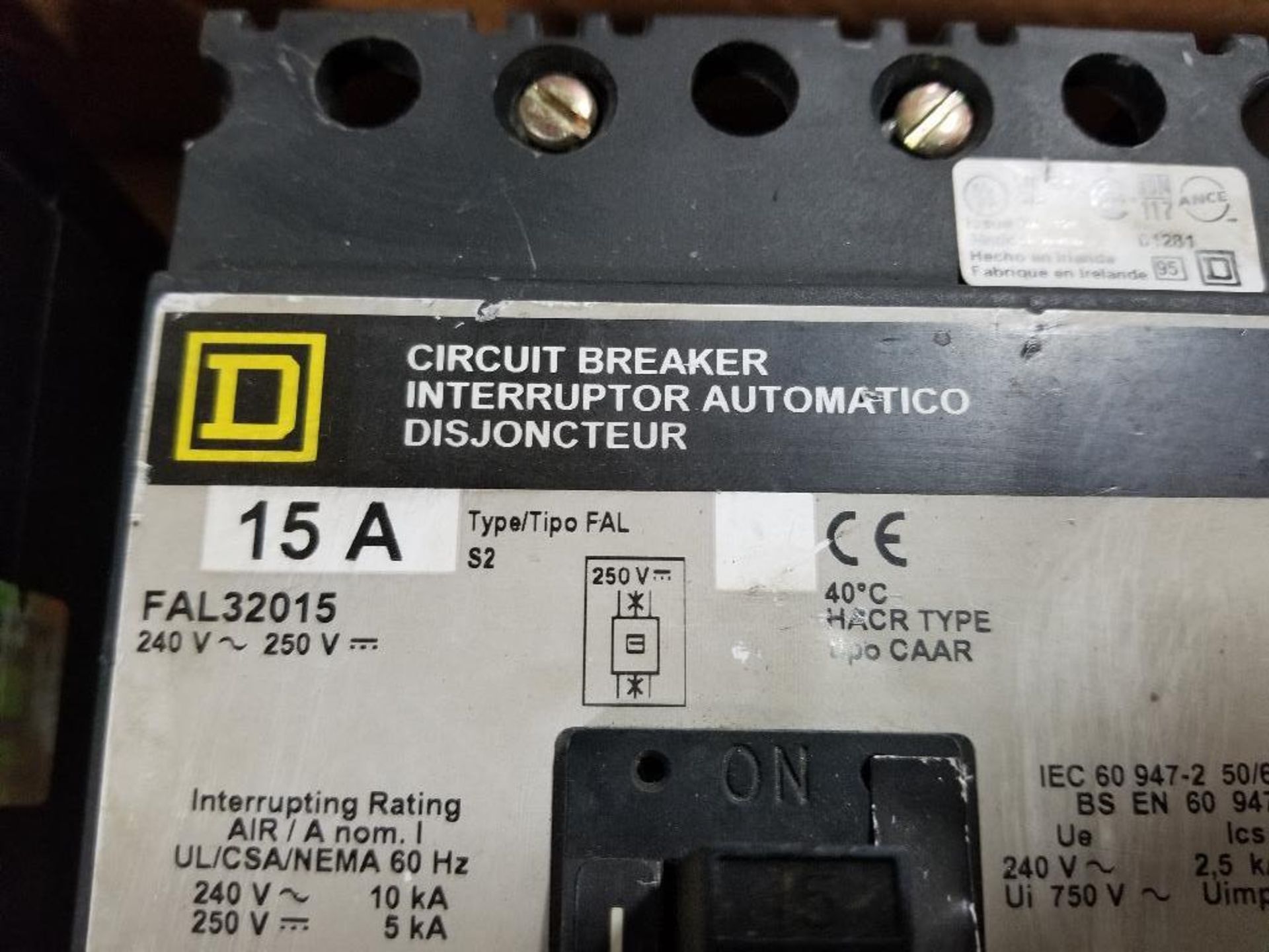 Qty 3 - Square D molded case circuit breakers. - Image 3 of 3
