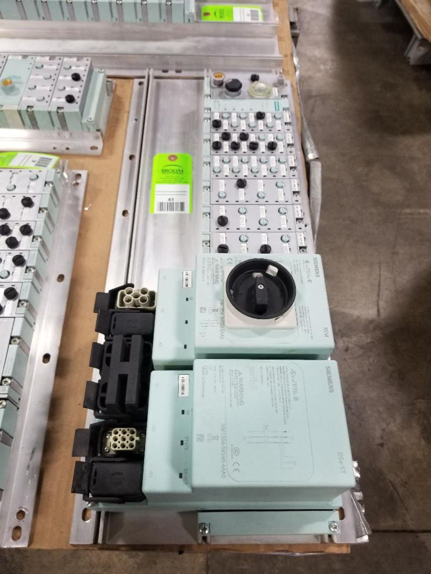 Loaded Siemens Simatic PLC rack.