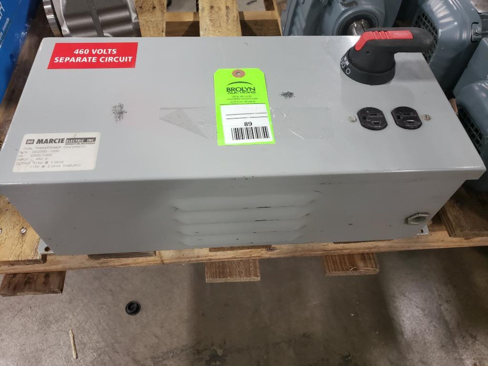 Marcie Electric dual transformer disconnect. Part number DD2000-1000.