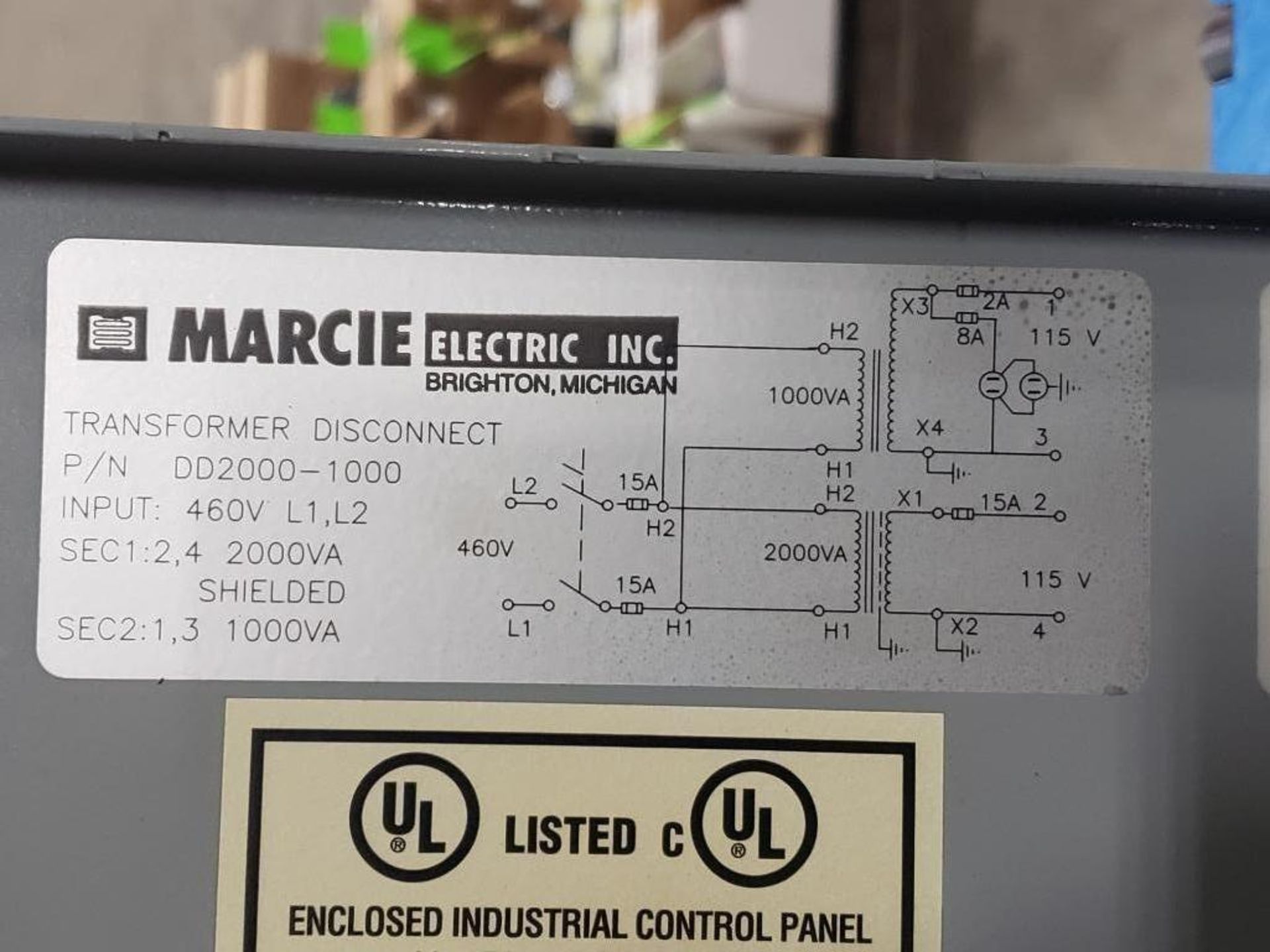 Marcie Electric dual transformer disconnect. Part number DD2000-1000. - Image 10 of 12