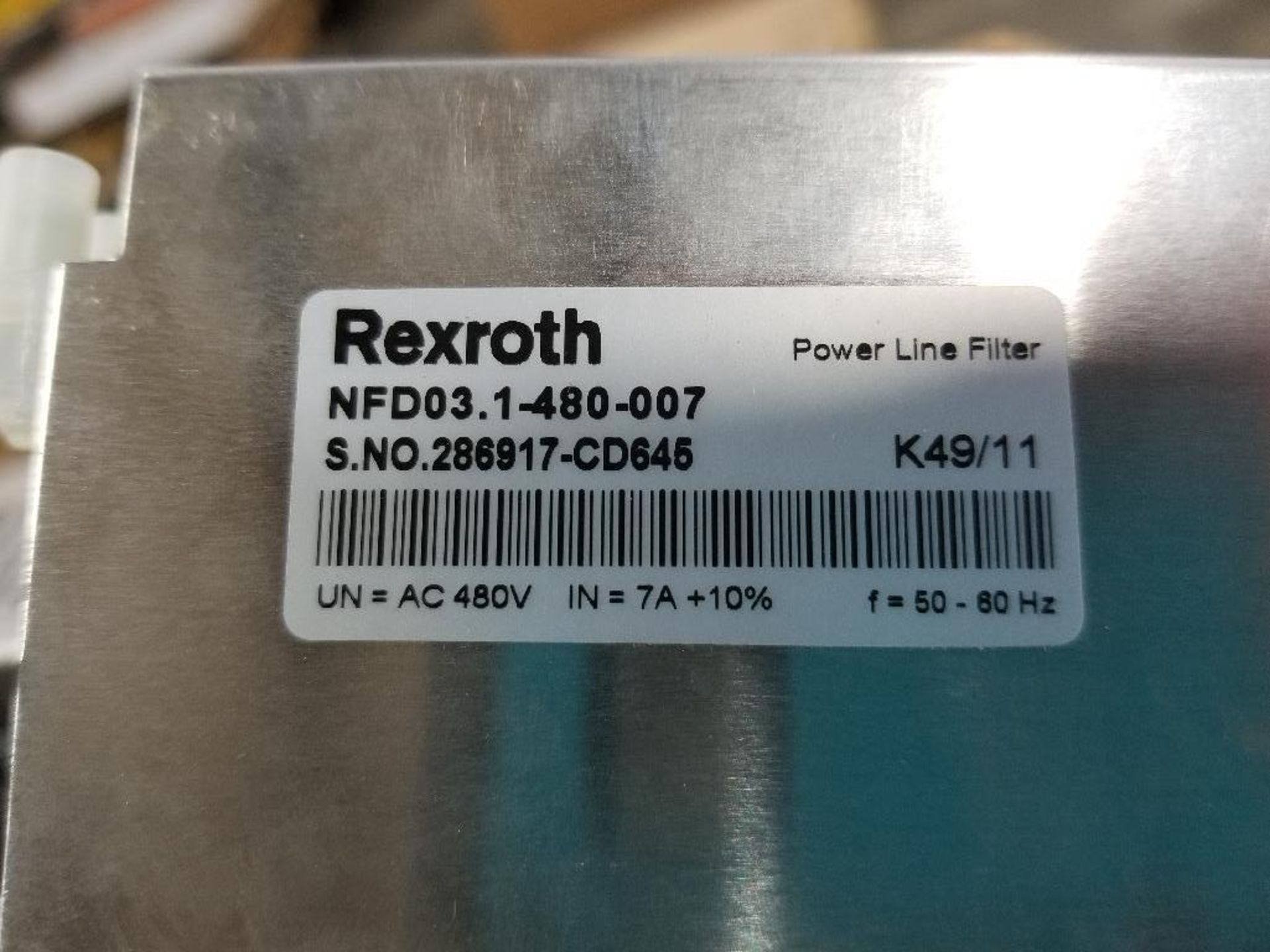 Qty 3 - Rexroth power supply. Model NFD03.1-480-007. - Image 4 of 4