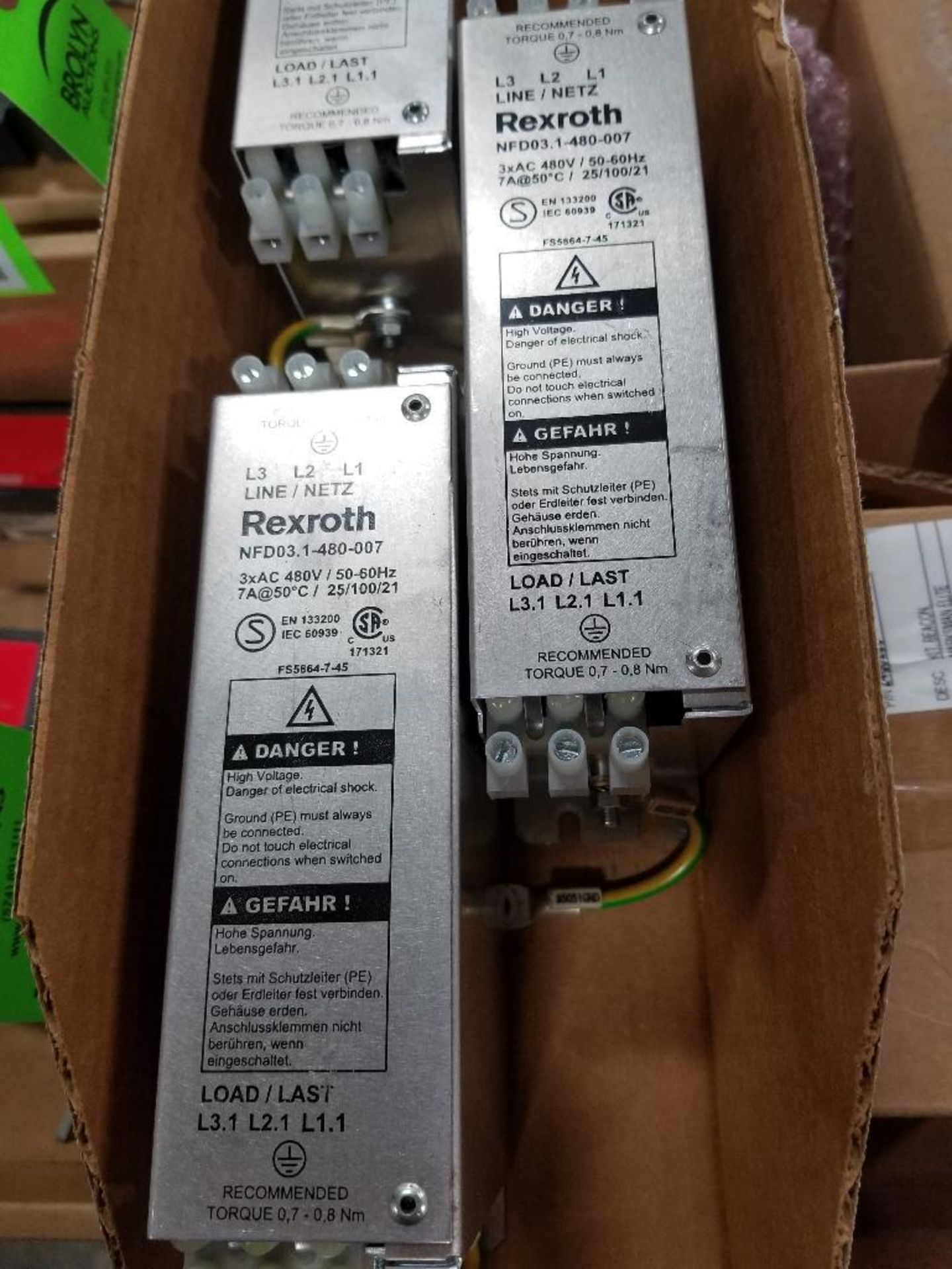 Qty 3 - Rexroth power supply. Model NFD03.1-480-007. - Image 2 of 4