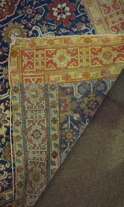Shirvan Kuba Rug (Caucasian) Decorated with allover floral and geometric motifs on a red and blue - Image 3 of 7