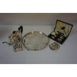 Pair of Silver Butter Dishes, Modelled as horseshoes, Hallmarks for London, also with a small