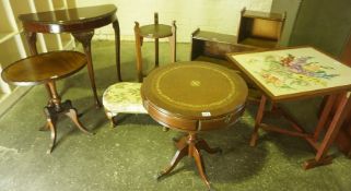 Mixed Lot of Occasional Furniture, to include a drum table, hall table, firescreen etc, (7)