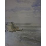 British School "Rough Seas and Sunshine - Tenby" Watercolour, dated 9.9.70 to lower right, 22cm x