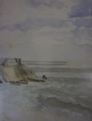 British School "Rough Seas and Sunshine - Tenby" Watercolour, dated 9.9.70 to lower right, 22cm x